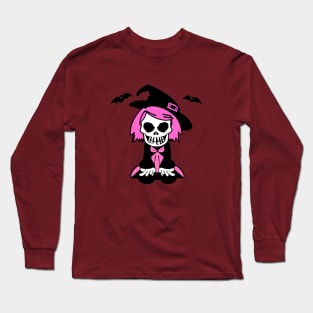 Creepy Witch Skull Doll Long Sleeve T-Shirt